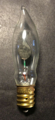 FLICKER FLAME CLEAR LIGHT BULB 3 watt CA-5 15mm CANDELABRA BASE NEW 47072JB
