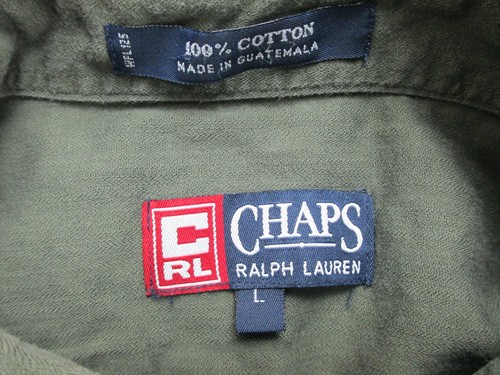 Camicia Chaps Ralph Lauren uomo grande verde con bottoni manica lunga stemma casual - Foto 9 di 9
