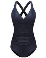 Flyrong Swimming Consume For Women V Neck One Piece Tummy Control Swimsuits For