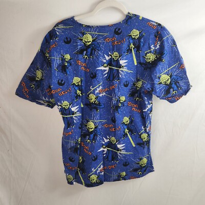 Star Wars Yoda Men's XS Extra Small Scrub Top Yoda Man Best