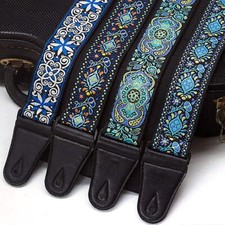 Embroidered Print Guitar Strap Vintage Ethnic Style Adjustable Strap for Folk El