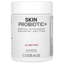 2 X Codeage, Skin Probiotic, Shelf-Stable, 50 Billion CFU, 60 Capsules