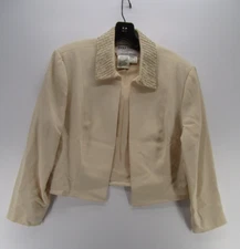 VINTAGE Daymor Couture Jacket Women 16 Beige C Mercedes Ferreira Blazer Evenings