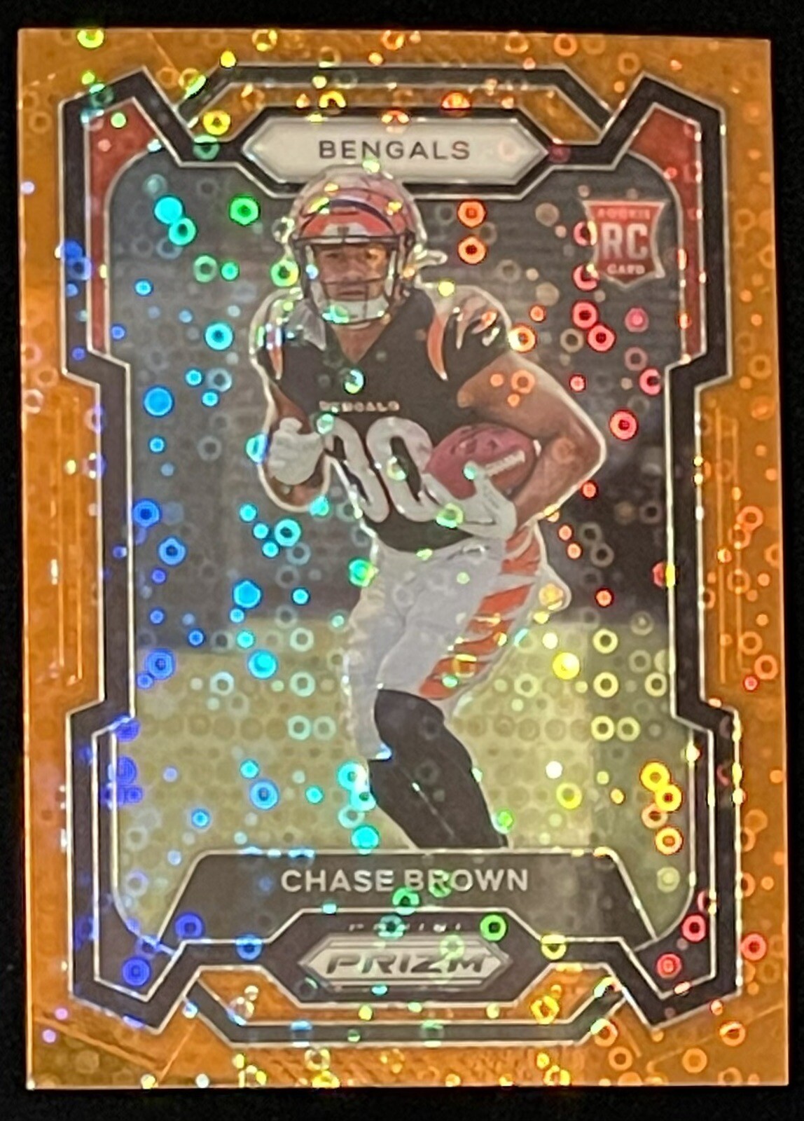 2023 Panini Prizm CHASE BROWN Rookie Orange Disco Prizm RC #318 Bengals SP 🔥