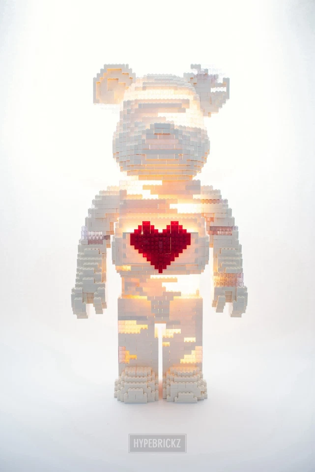 Giant Lighting up 1000% Bearbrick made with real bricks pieces Sneakerhead Gifts - Image 2 of 4
