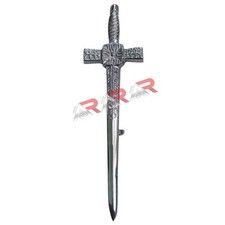 AAR Celtic Sword Board Kilt Pin Chrome Finish 4.5" Highland Kilt Pins