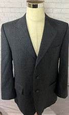 44R Jos A Bank Executive Mens 2 Button Wool Blazer Jacket Blue Glen Check