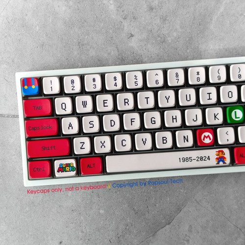 Super Mario Anime PBT Keycap Set Shine Through for Cherry MX Mechanical Keyboard - Picture 2 of 12