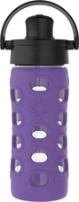 Lifefactory 12-Oz Glass Active Flip Cap/Silicone Sleeve Water Bottle, 12 Ounce,