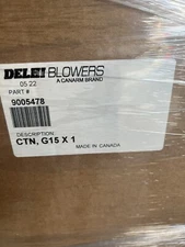 Blower: Double Inlet Forward Curve, Belt Drive, Less Motor, 15 1/2 in Wheel Dia.