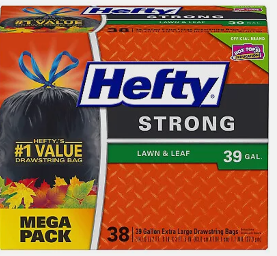 Hefty Strong Lawn & Leaf 39 Gallon Garbage Bags - , 38 Count Superior Strenght