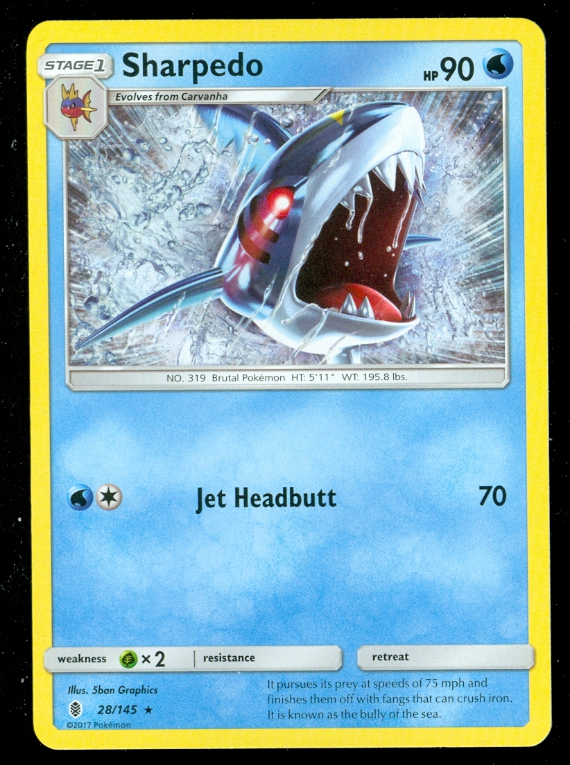Pokemon SHARPEDO 28/145 - Guardians Rising RARE - - MINT!