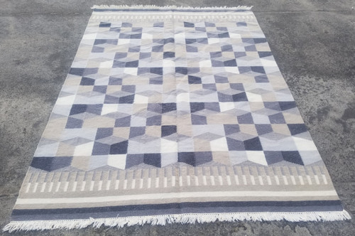 Vintage Traditional Handmade Beautiful Wool Kilim Floor Rug 239x172 cm