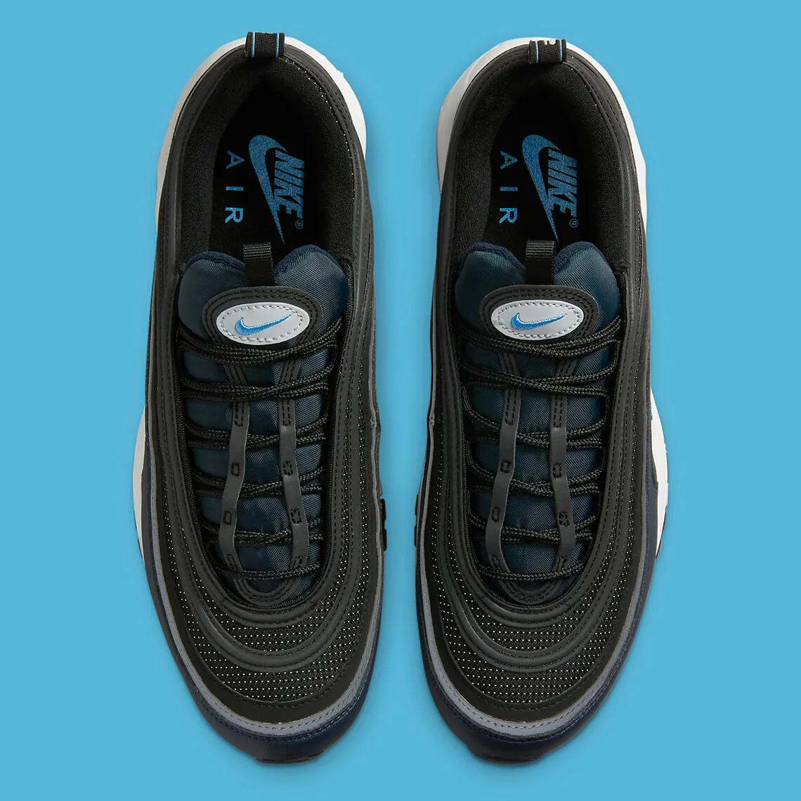 Nike Air Max 97 Black/Obsidian/Platinum/University Blue DQ3955-001 Men\'s NEW Nike Air Max 97 (Black/Dark Obsidian/Pure Platinum  main image 3