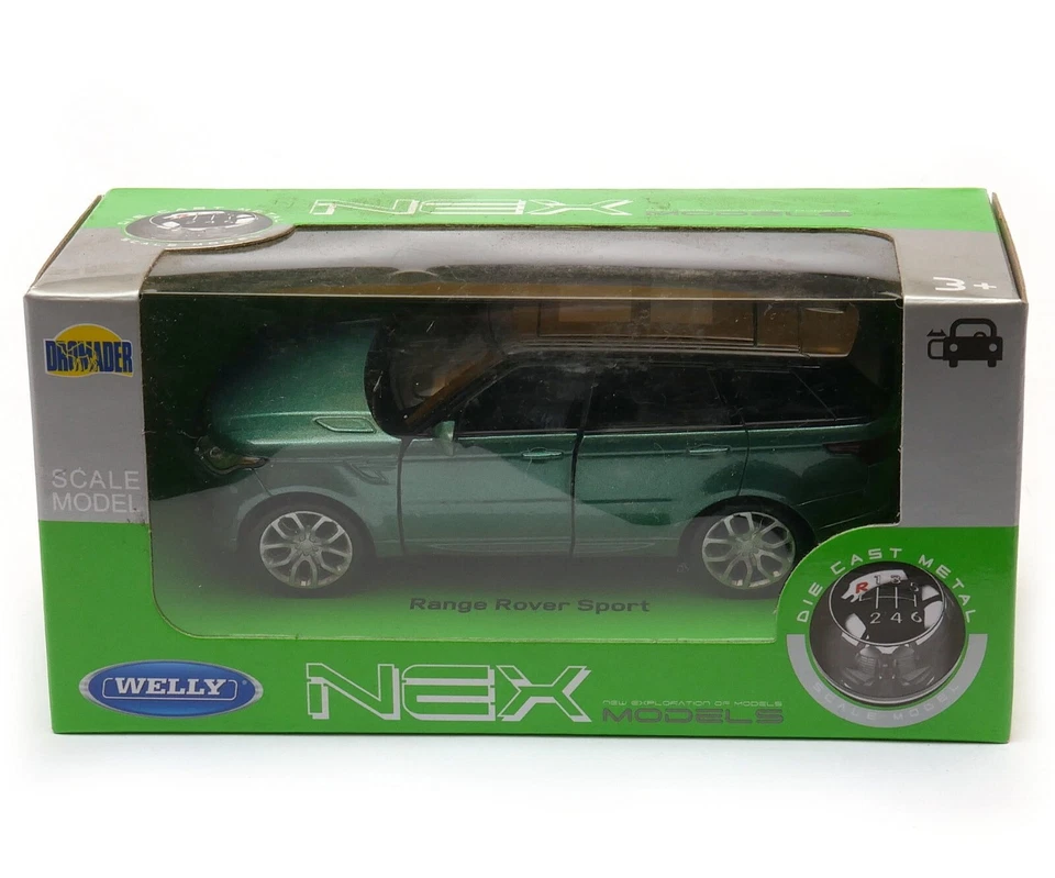 Range Rover Sport British Family Car Model Toy Green Diecast Toy 1:34-1:39 Welly - Image 4 of 4