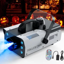1200W Smoke Fog Machine RGB Muti Color Lights Halloween DJ Party Stage w/Remote