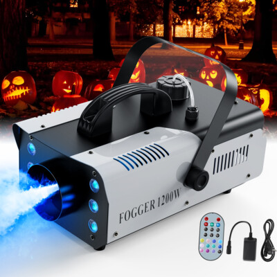 U`King 1200W Nebelmaschine mit RGB 6LED Bühnenlicht Halloween Weihnachten Show