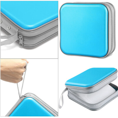 CD Case 34 Capacity Hard Plastic DVD Case Portable Zipper CD Case Holder for Car