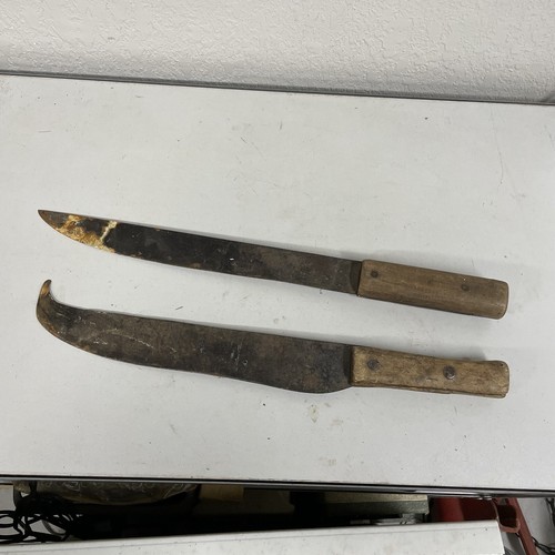 Pair Of Two (2) Vintage Antique Wood Handled Machetes Knives 19” Long eBay
