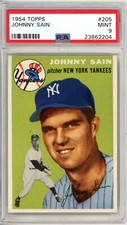1954	Topps	Johnny	Sain	205	PSA 9		Yankees	12325