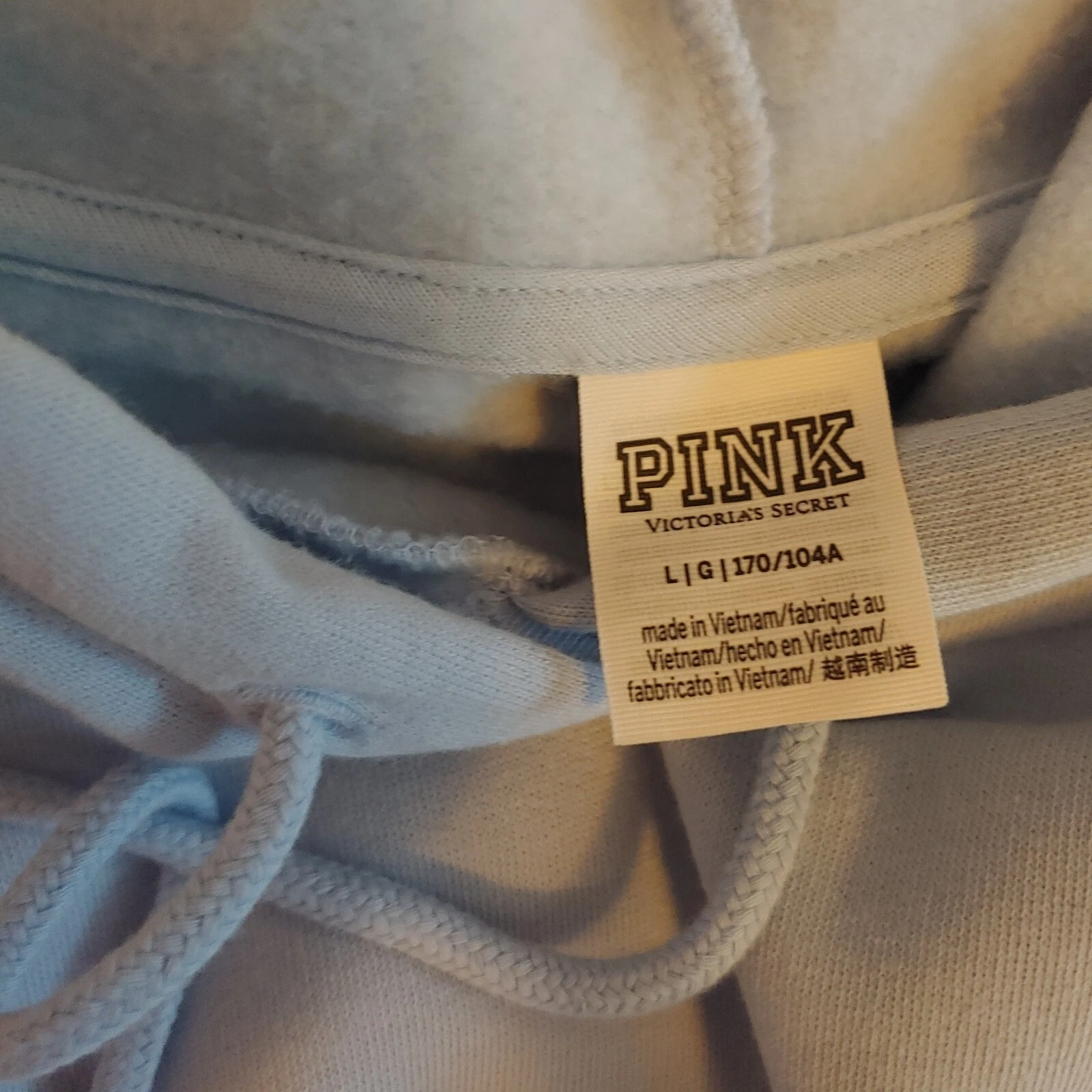 UNDERCOVER Felpa con cappuccio ROSA By Victoria Secret taglia L blu chiaro