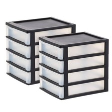 2pk 4 Drawer Desktop Storage Unit Black: Office Storage Organizer