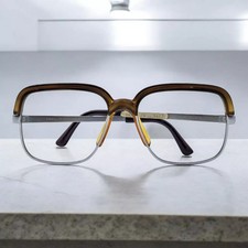 60s Vintage Viennaline Eyeglasses Made Austria Brown Metal Frame Mod 1078 70