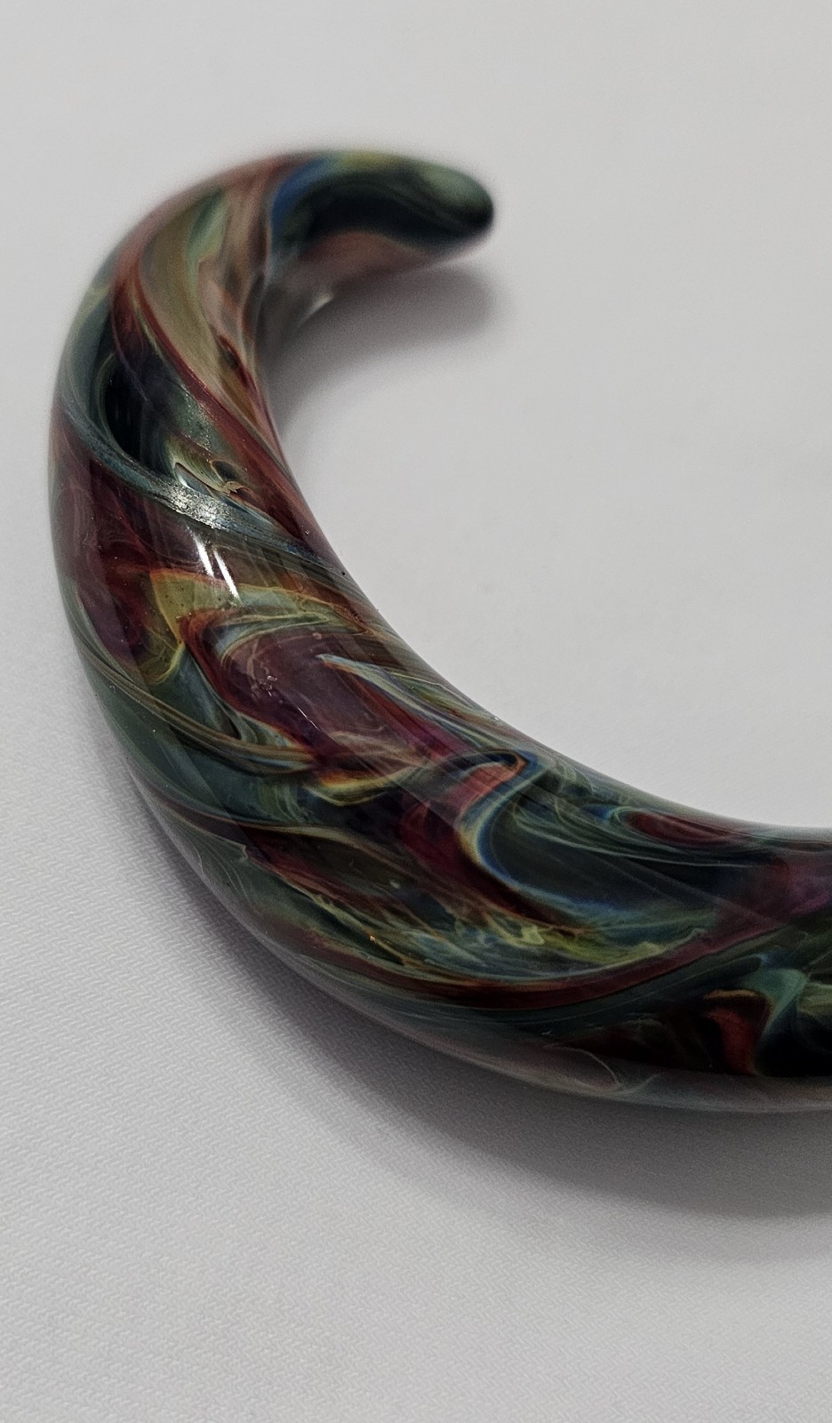 Multi Colored Blown Glass Cuff Small Bracelet.  F - image 10