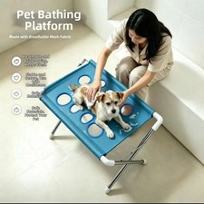 Pet Grooming Hammock Stand Foldable Cat Dog Bathing Rack Quick Dry Mesh