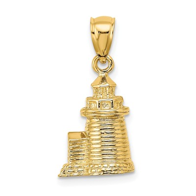 14K 3-D Brant Point Lighthouse Nantucket Harbor Massachusetts Charm K7804