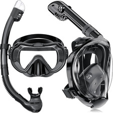 Full Face Snorkel Mask, Snorkeling Gear for Adults Men and Women, 180 Degrees Pa