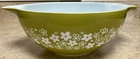 Vintage Pyrex 444 Spring Blossom Green Crazy Daisy Cinderella Mixing Bowl 4 Qt