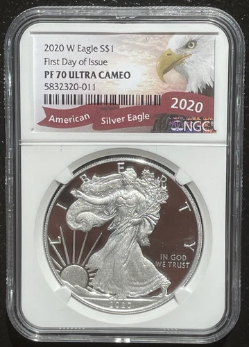 2020-W $1 SILVER AMERICAN EAGLE NGC PF70 First Day of Issue FDOI : 06459