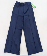 Vintage 70s Women's Pants Size 16 Navy Blue Wide Leg Sears Polyester NEW