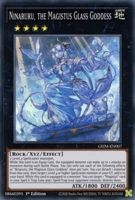 Yugioh! Ninaruru, the Magistus Glass Goddess - GEIM-EN007 - Super Rare - 1st Edi