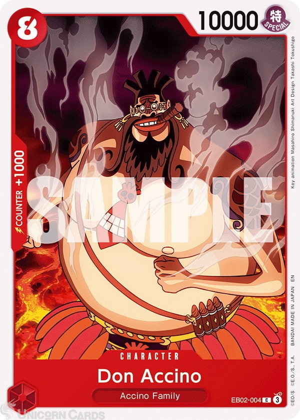 EB02-004 Don Accino : Common English One Piece TCG Card : EB02: Anime 25th Colle