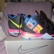 Nike Kyrie 5 GS Black/Pink/Blue/Yellow Mesh Mid Top Basketball Sneaker 6.5Y