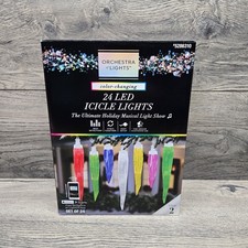 Orchestra of Light 24-Count Multi-function LED Plug-In Christmas Icicle Lights