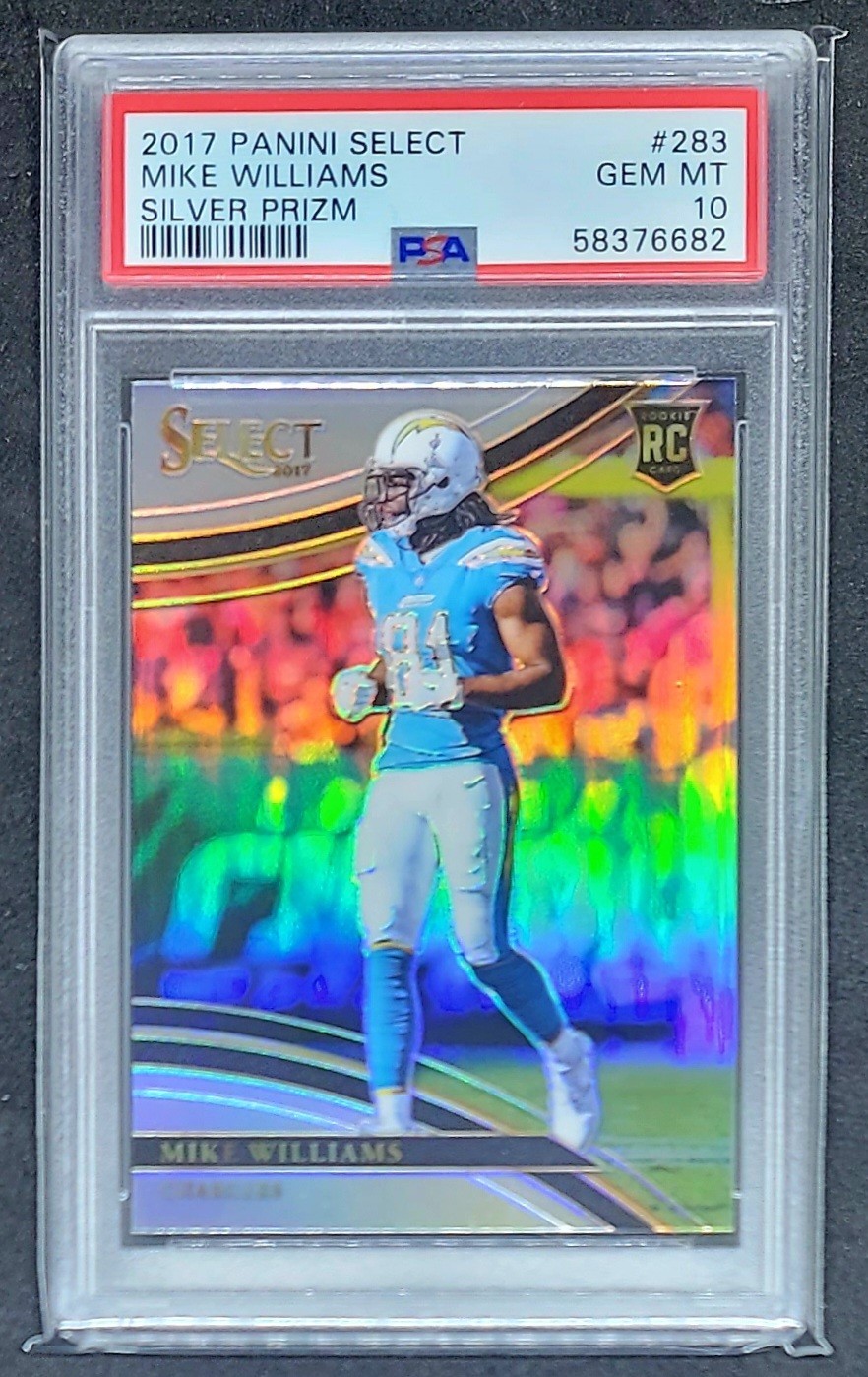 2017 SELECT MIKE WILLIAMS SILVER PRIZM FIELD LEVEL SP RC #283 PSA 10 POP 12 RARE