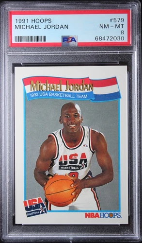 1991 Hoops Michael Jordan Dream Team USA Card #579 PSA 8