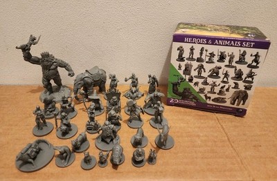 29 Wildspire Heroes, NPC Animal Companions & Troll King for DND 28mm Miniatures