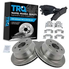 Rear Brake Pad and Rotor Set Semi Metallic Vented Rotors Compatible BKA10541
