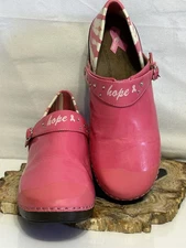 Rocky 4EUR Sole Pink Breast Cancer Awareness Clogs Patent Leather US Size 9-9.5M