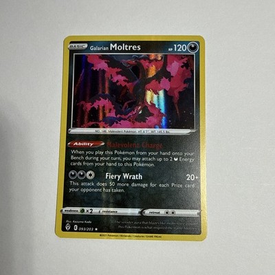 Pokemon TCG Galarian Moltres Holo Rare SWSH07: Evolving Skies 093/203
