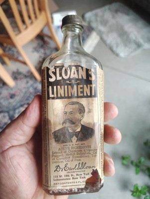 Vintage Sloan s Liniment Embossed Bottle