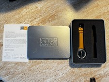 Lufthansa Jubiläumsuhr „50 Jahre Lufthansa“ Mitarbeiteruhr mit Box