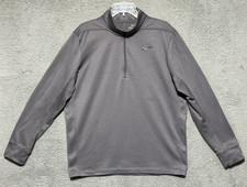 Nike Dri-FIT 1/4 Zip Pullover Gray Mens Golf Weight Train Mid Weight Size Large