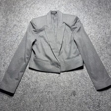 Express Career Blazer Jacket Lined Women M One Button Stretch Long Sleeve