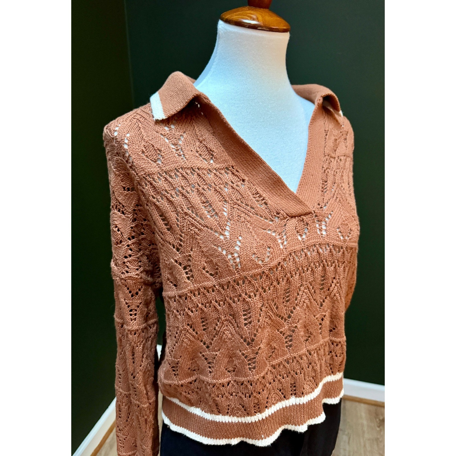 Universal Thread Brown Knit Pull Over Sweater Wom… - image 3