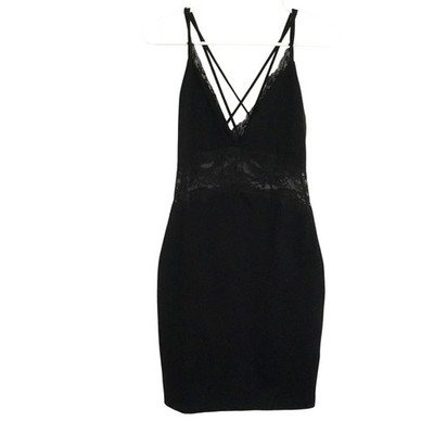 Express Black Bodycon Dress Lace Waist Sz Small